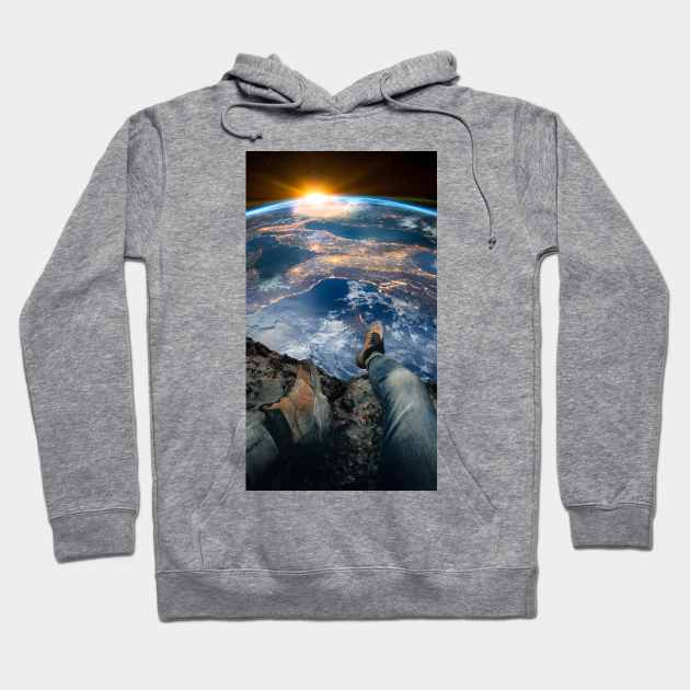 On the Edge of the World Hoodie by sherifarts